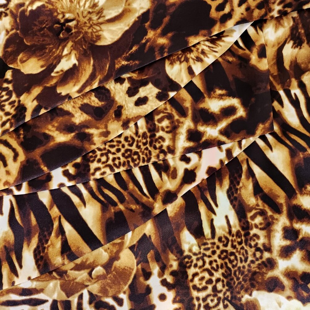 Cach Layered Animal Print Flower Pattern Mini Ski… - image 3